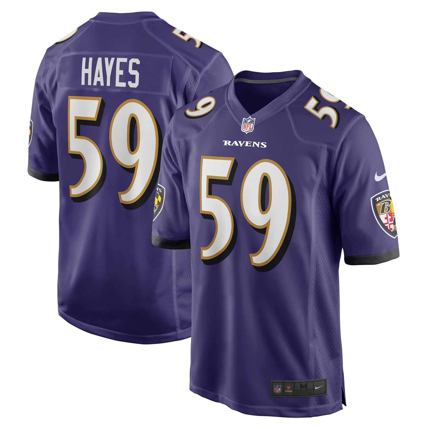 Men's Nike Daelin Hayes Purple Baltimore Ravens Game Jersey